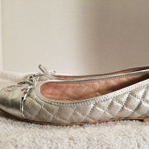 Sam Edelman Silver Quilted Ballet Flats Sz 6M